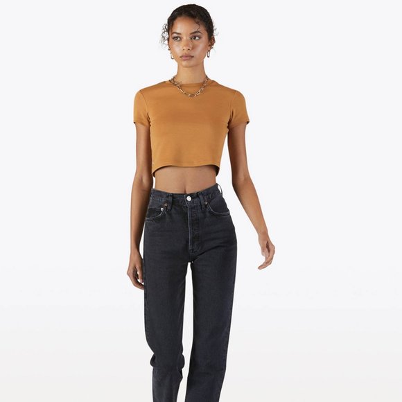 🔥 4/$20 Cuts Clothing Tomboy Cropped tee - Caramel - Picture 2 of 5
